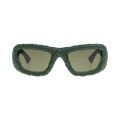 Bottega Veneta Intrecciato Rectangular Sunglasses — Green