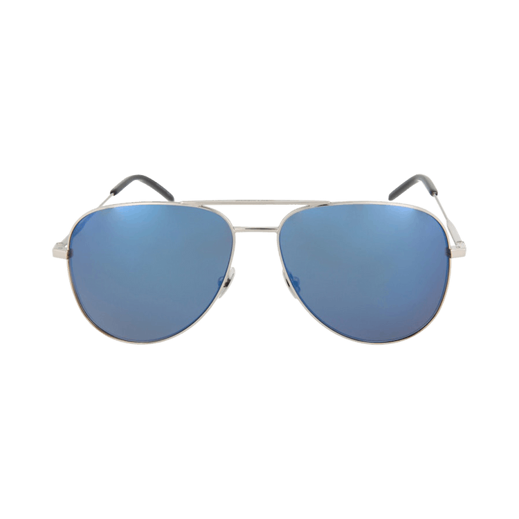 Saint Laurent Aviator Style Sunglasses — Silver