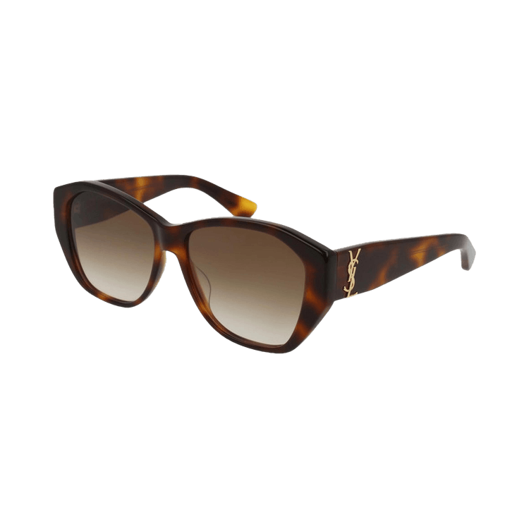 Saint Laurent Round Sunglasses — Brown