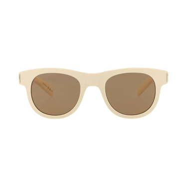 Saint Laurent Round Sunglasses — Cream