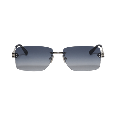 Bottega Veneta Rectangular Sunglasses — Silver