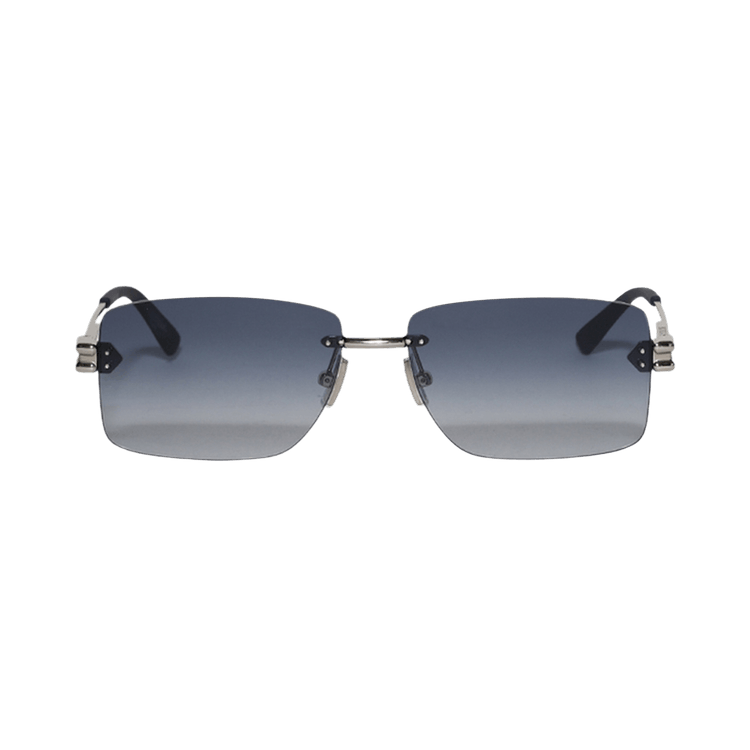 Bottega Veneta Rectangular Sunglasses — Silver