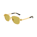 Bottega Veneta Square Sunglasses — Gold