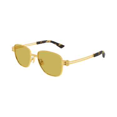 Bottega Veneta Square Sunglasses — Gold