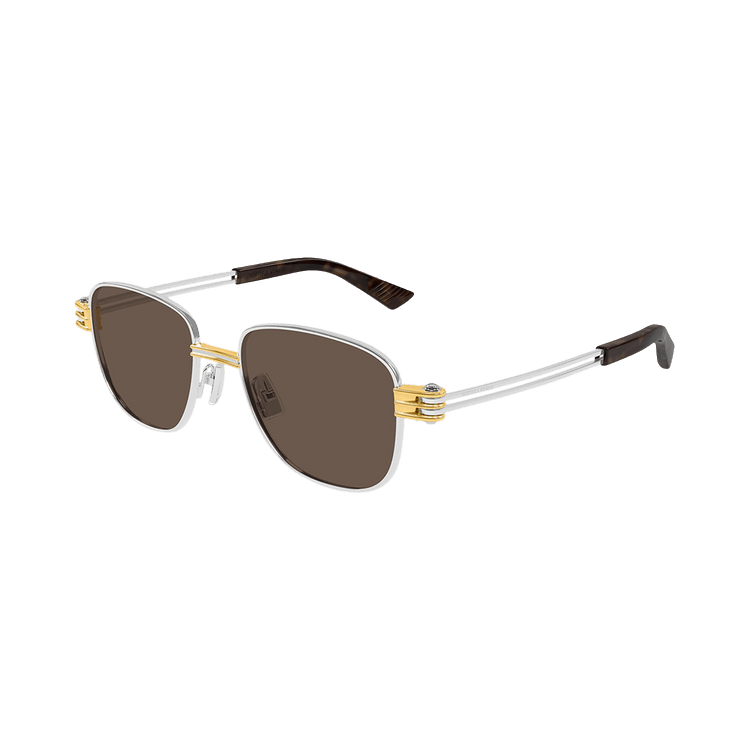Bottega Veneta Square Sunglasses — Brown