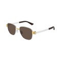 Bottega Veneta Square Sunglasses — Brown