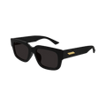 Bottega Veneta Ultrathin Squared Sunglasses — Black