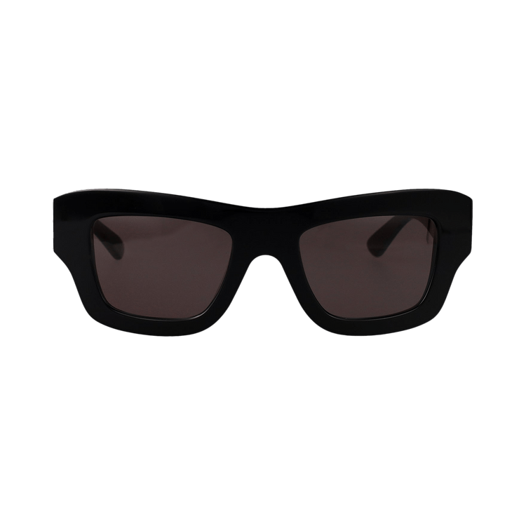 Bottega Veneta Ultrathin Squared Sunglasses — Black