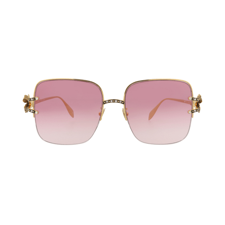 Alexander McQueen Square Sunglasses — Gold