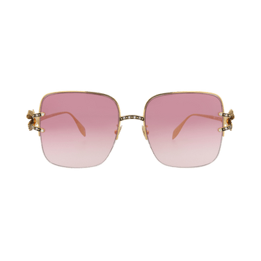 Alexander McQueen Square Sunglasses — Gold