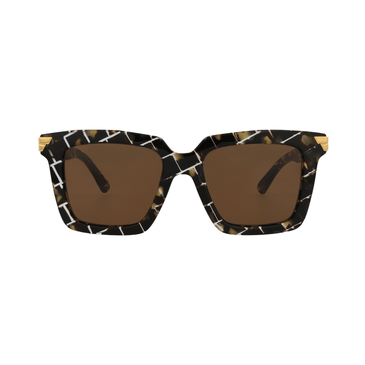 Bottega Veneta Square Sunglasses — Brown