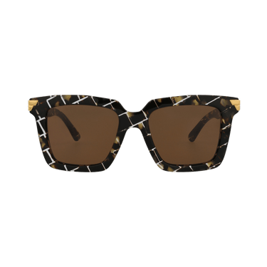 Bottega Veneta Square Sunglasses — Brown