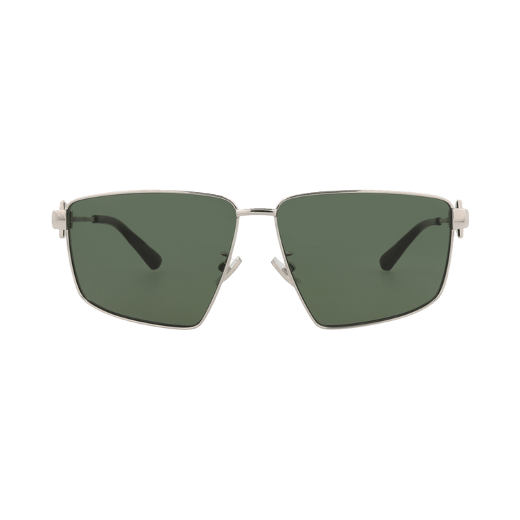 Bottega Veneta Square Sunglasses — Silver