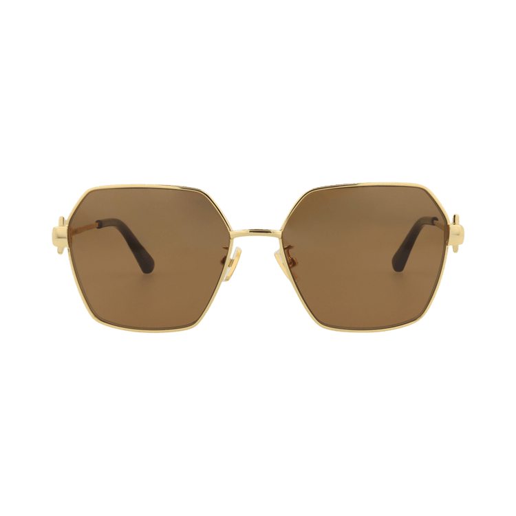 Bottega Veneta Square Sunglasses — Brown