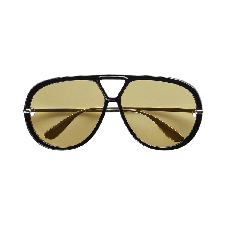 Bottega Veneta Classic Aviator Sunglasses — Black