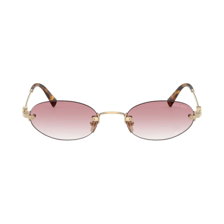 Miu Miu Oval Sunglasses — Gold