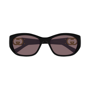 Gucci Oval Sunglasses — Black