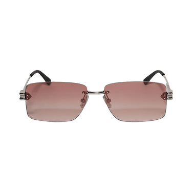 Bottega Veneta Rectangular Sunglasses — Silver