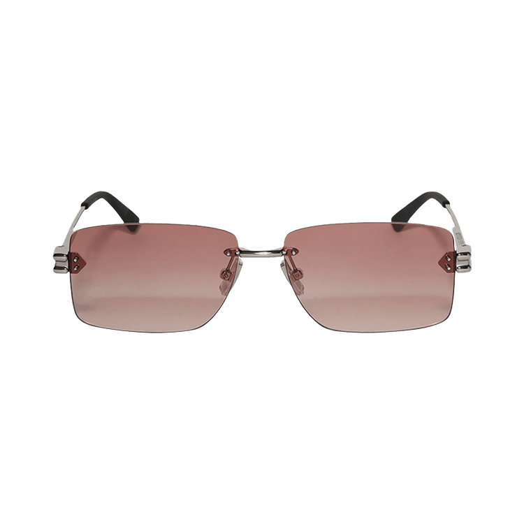 Bottega Veneta Rectangular Sunglasses — Silver