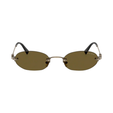 Miu Miu Oval Sunglasses — Brown