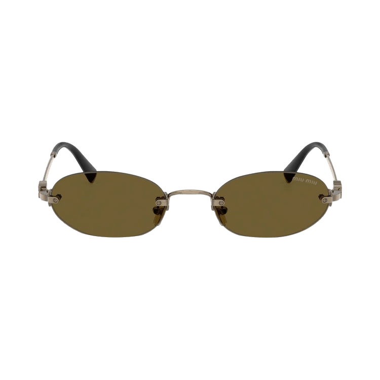 Miu Miu Oval Sunglasses — Brown