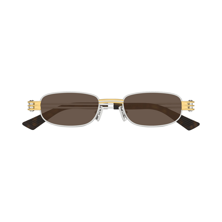 Bottega Veneta Rectangular Sunglasses — Silver