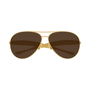 Bottega Veneta Aviator Sunglasses — Gold
