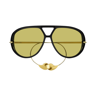 Bottega Veneta Drop Aviator Sunglasses — Black
