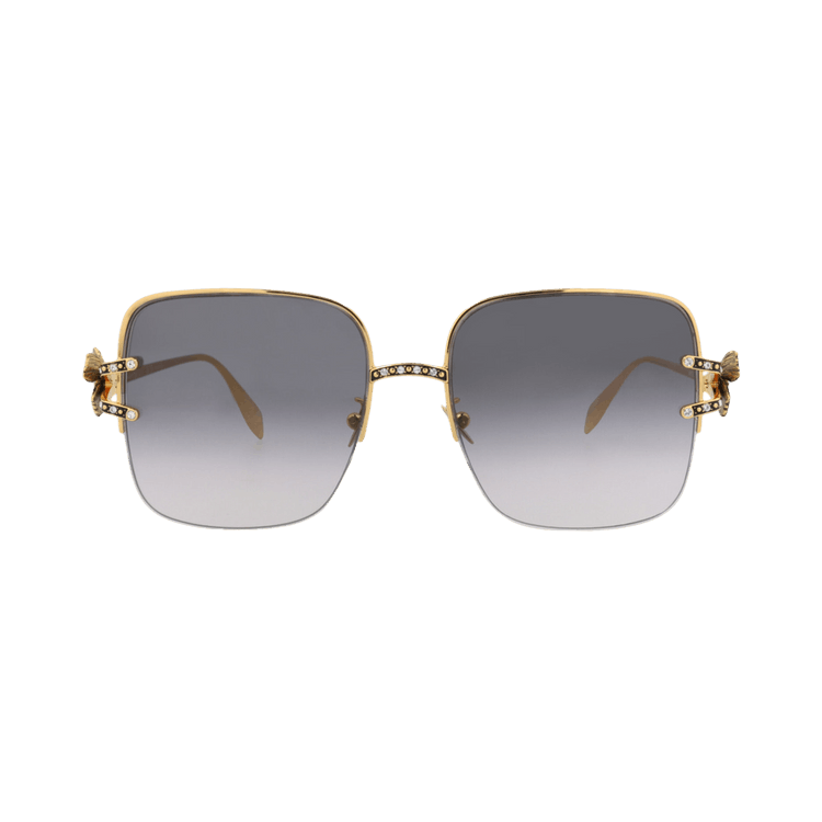 Alexander McQueen Square Sunglasses — Gold