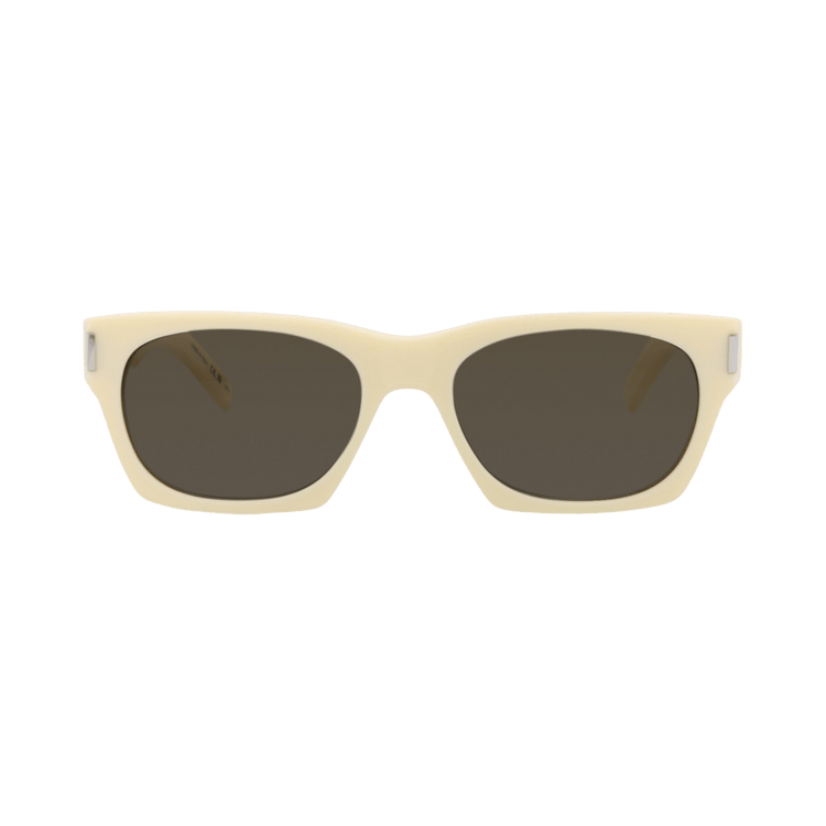 Saint Laurent Square Sunglasses — Cream