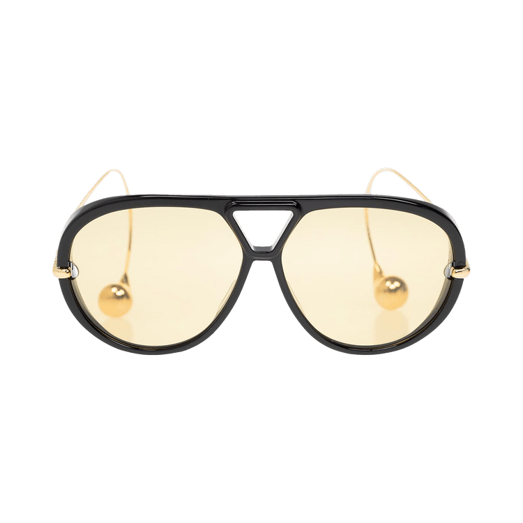 Bottega Veneta Aviator Sunglasses — Black