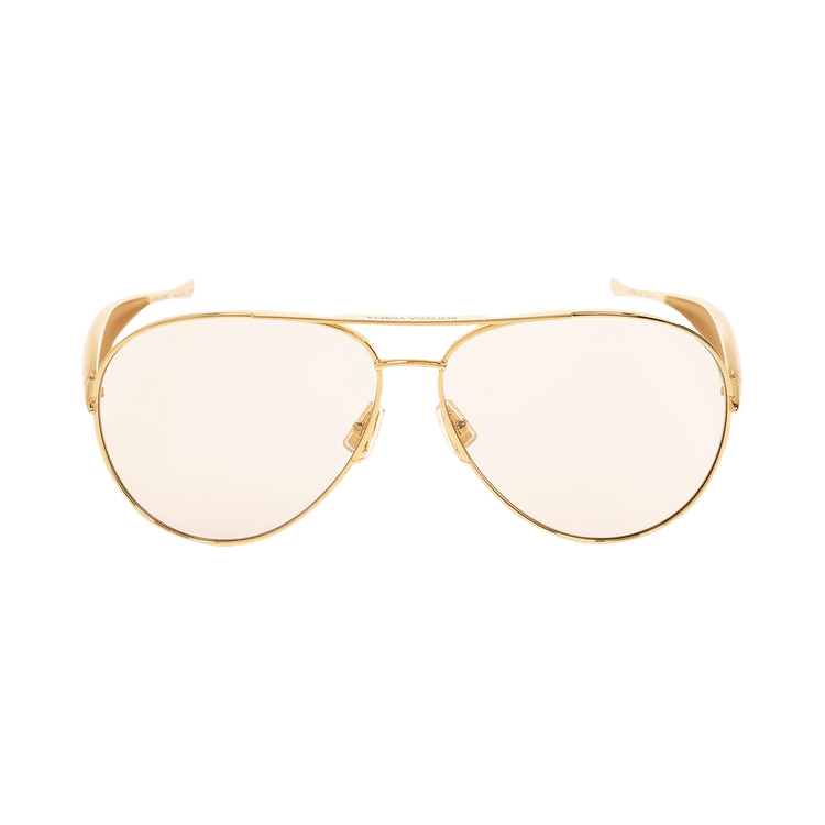 Bottega Veneta Sardine Aviator Sunglasses — Gold