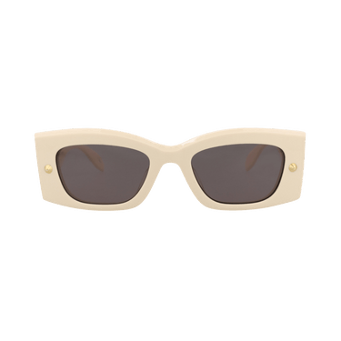 Alexander McQueen Square Sunglasses — Cream