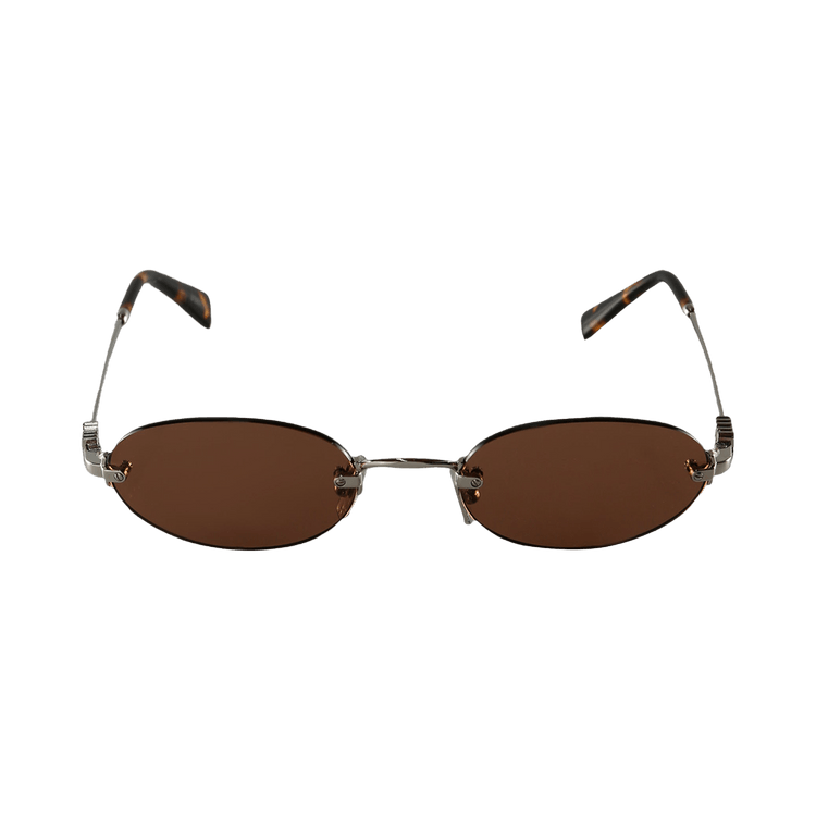 Miu Miu Oval Sunglasses — Brown