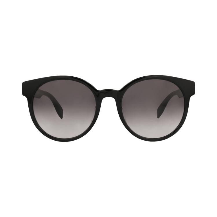 Alexander McQueen Round-Frame Acetate Sunglasses — Black