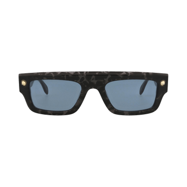 Alexander McQueen Square-Frame Recycled Acetate Sunglasses — Multi-Color