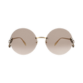 Alexander McQueen Round-Frame Metal Sunglasses — Multi-Color