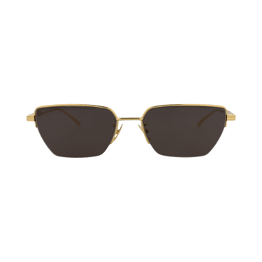 Bottega Veneta Square-Frame Metal Sunglasses — Gold