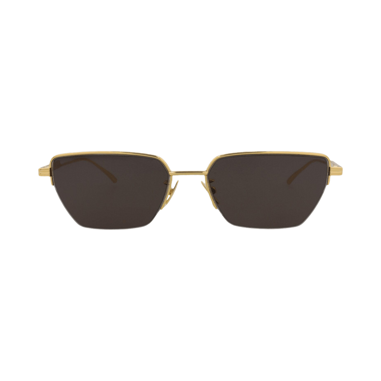 Bottega Veneta Square-Frame Metal Sunglasses — Gold