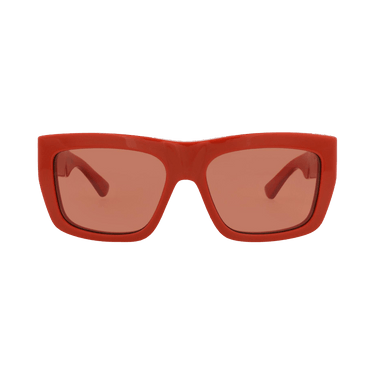 Bottega Veneta Square-Frame Recycled Acetate Sunglasses — Orange