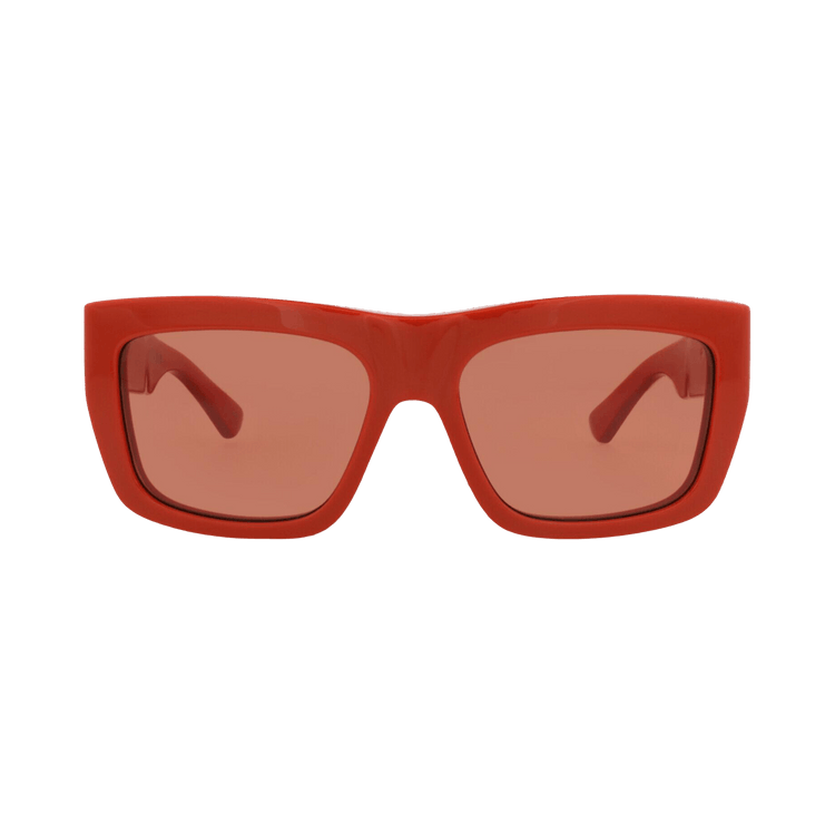 Bottega Veneta Square-Frame Recycled Acetate Sunglasses — Orange
