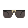 Saint Laurent Shield-Frame Acetate Sunglasses — Black