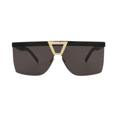 Saint Laurent Shield-Frame Acetate Sunglasses — Black
