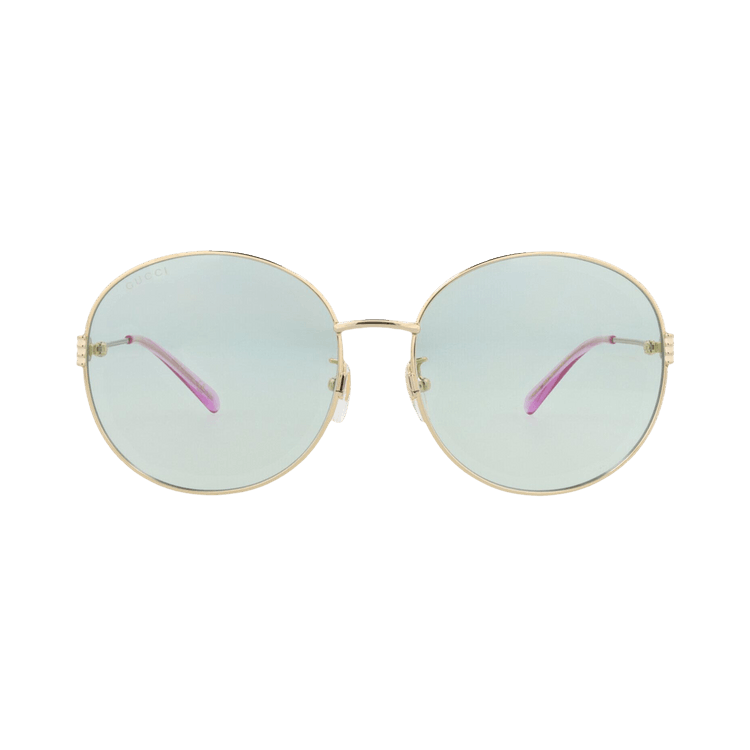 Gucci Round-Frame Metal Sunglasses — Gold