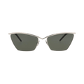 Saint Laurent Cat Eye-Frame Metal Sunglasses — Silver