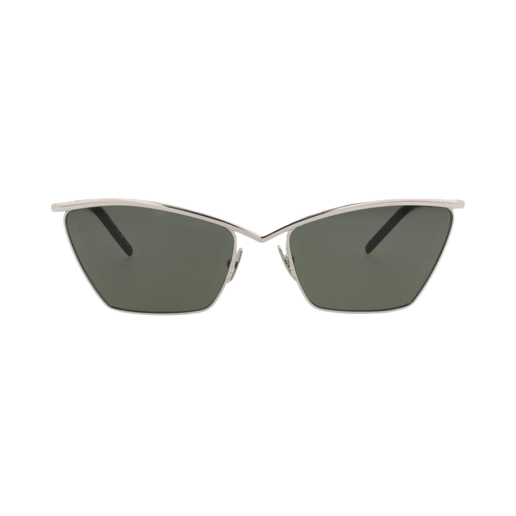 Saint Laurent Cat Eye-Frame Metal Sunglasses — Silver