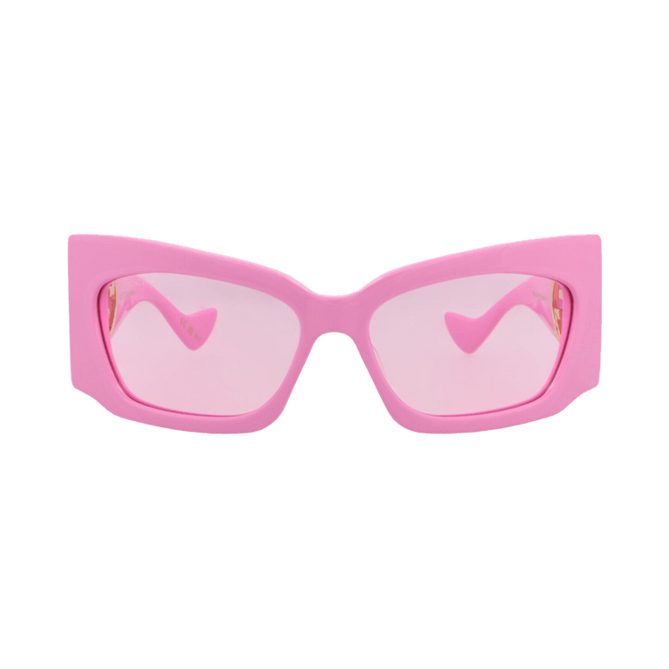 Gucci Shield-Frame Recycled Acetate Sunglasses — Pink