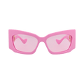 Gucci Shield-Frame Recycled Acetate Sunglasses — Pink
