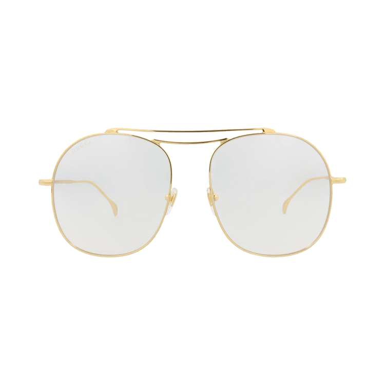 Gucci Aviator-Frame Metal Sunglasses — Gold