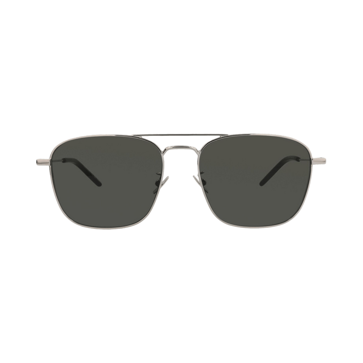 Saint Laurent Aviator-Frame Metal Sunglasses — Silver